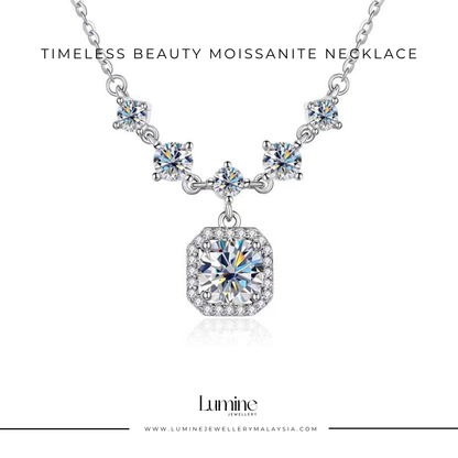 Timeless Beauty Moissanite Necklace with Cert (GRA Certified Moissanite | S925)