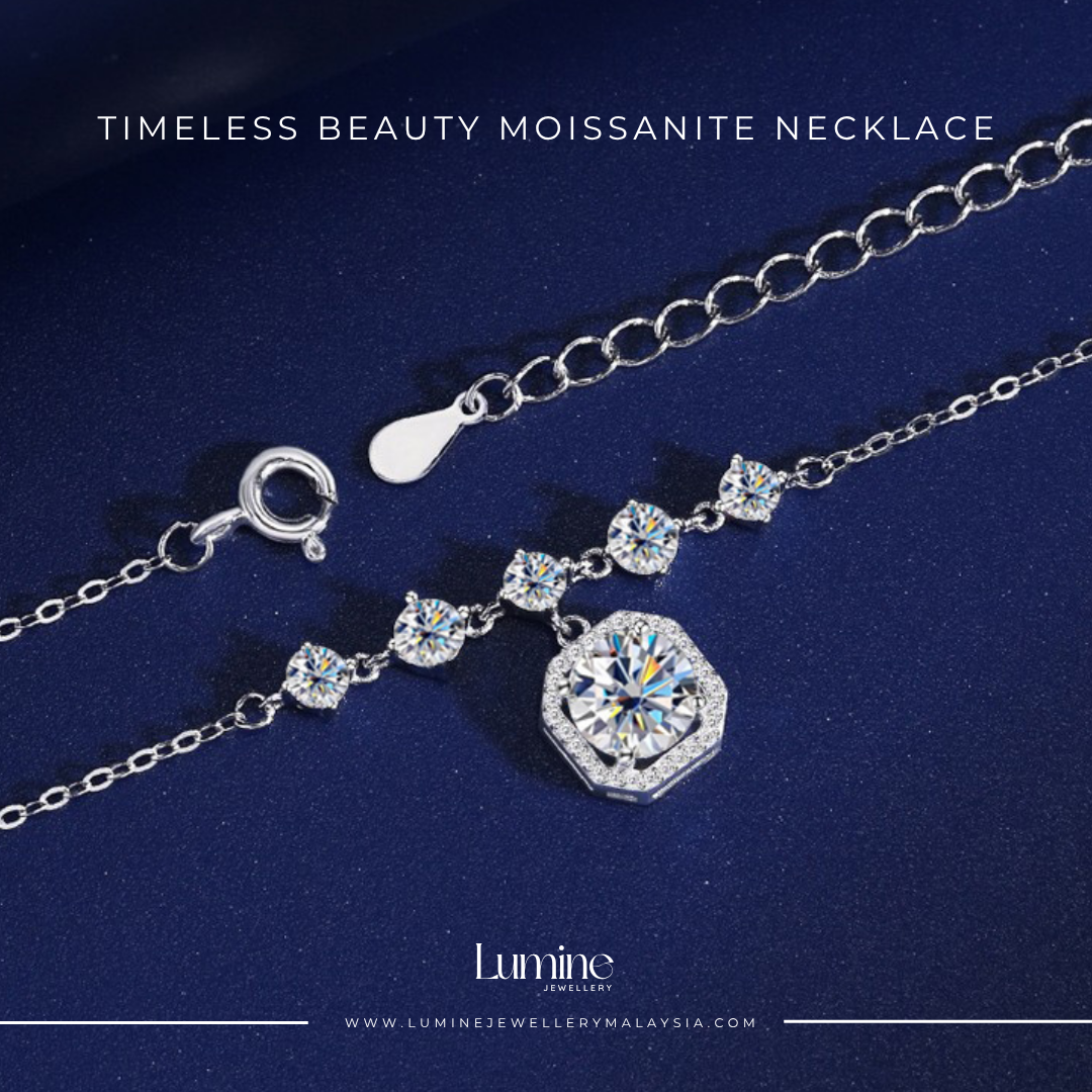 Timeless Beauty Moissanite Necklace with Cert (GRA Certified Moissanite | S925)