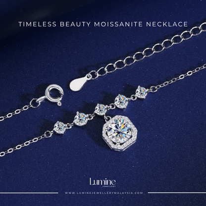 Timeless Beauty Moissanite Necklace with Cert (GRA Certified Moissanite | S925)