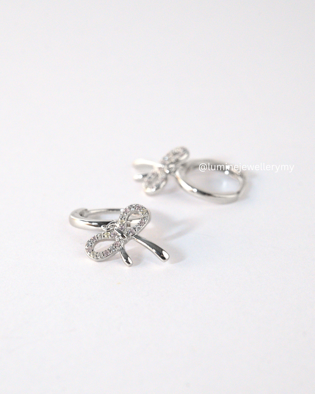 Zircon Bowknot Hoops