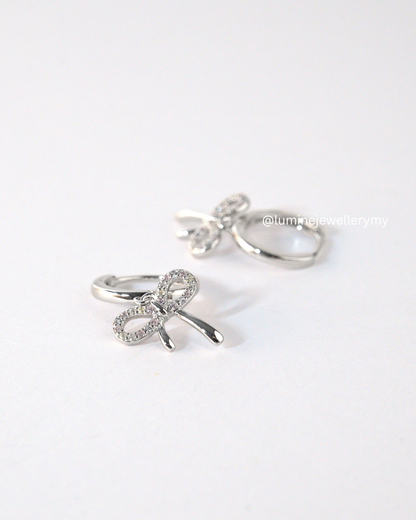 Zircon Bowknot Hoops