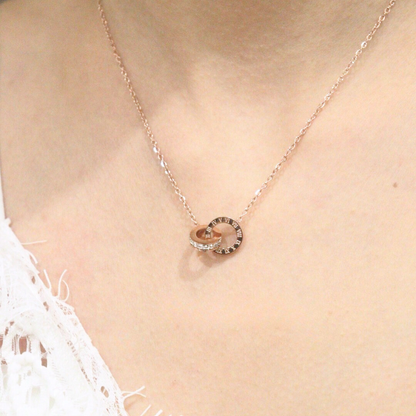 Rose Gold Rome Alphabet Necklace