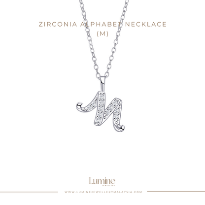 Zirconia Alphabet Necklace