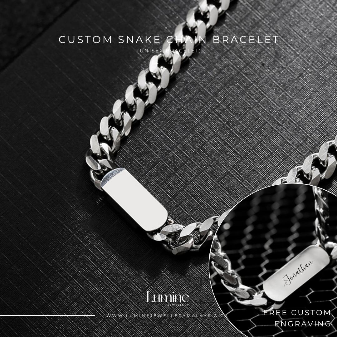Custom Snake Chain Bracelet (Male & Engravable)