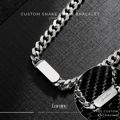 Custom Snake Chain Bracelet (Male & Engravable)