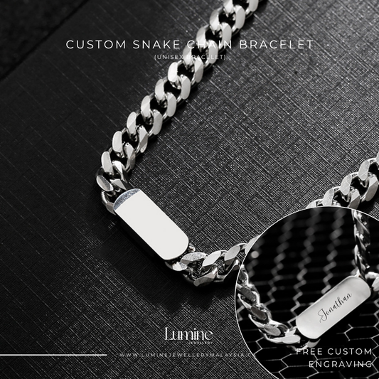 Custom Snake Chain Bracelet (Male & Engravable)