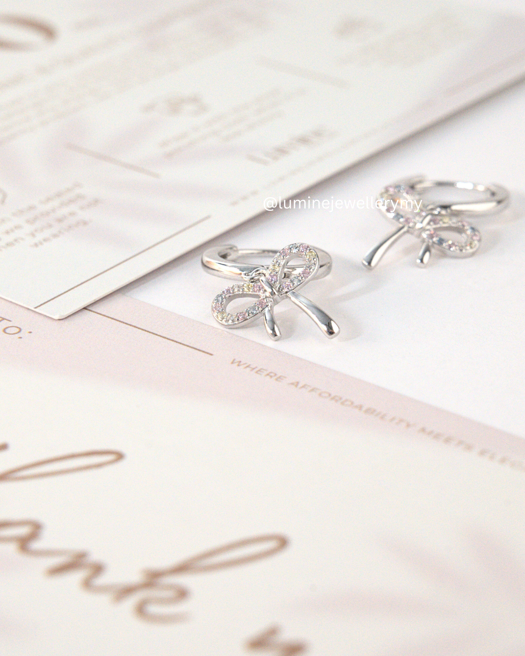 Zircon Bowknot Hoops