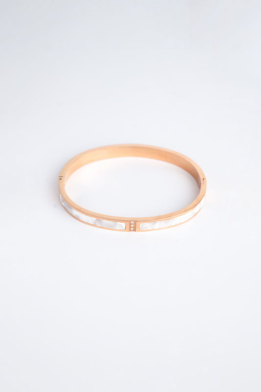 Rose Gold White Shell Cuff