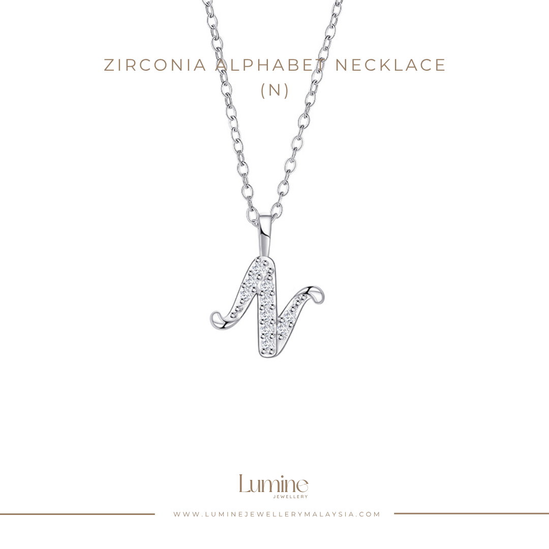 Zirconia Alphabet Necklace