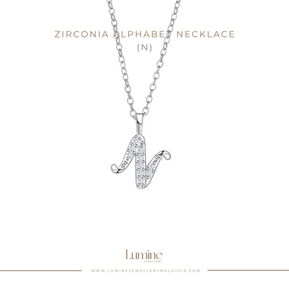 Zirconia Alphabet Necklace