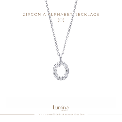 Zirconia Alphabet Necklace