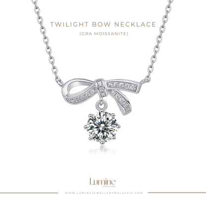 Twilight Bow Necklace (GRA Certified Moissanite | S925)