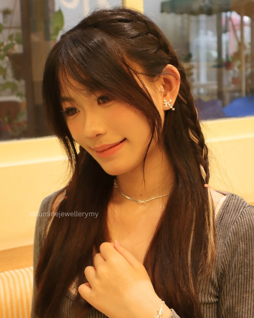 Korean Bowknot Snake Chain Necklace