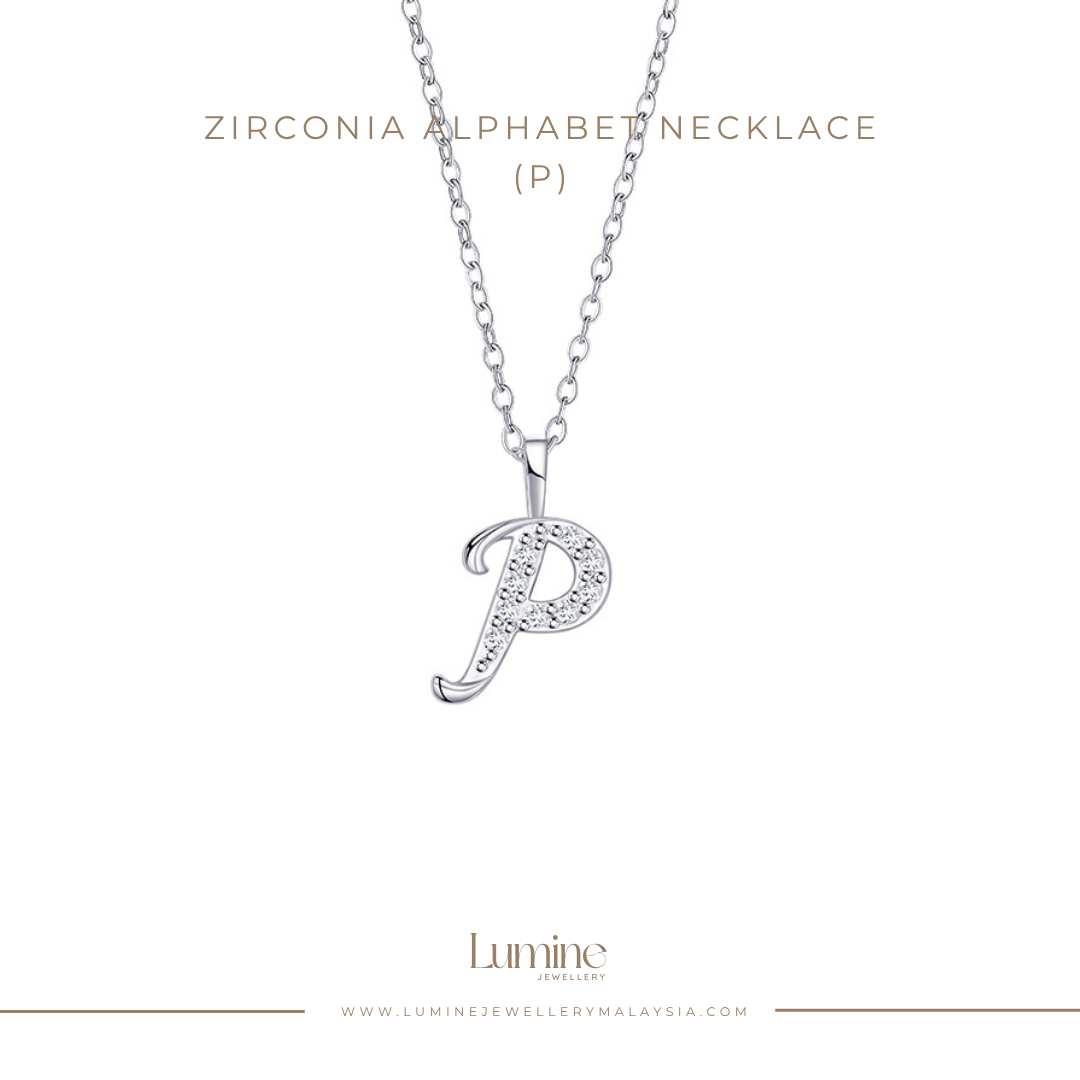 Zirconia Alphabet Necklace