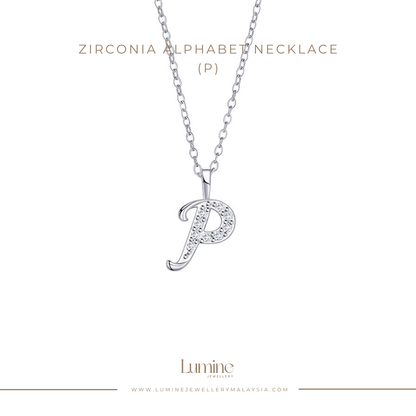Zirconia Alphabet Necklace