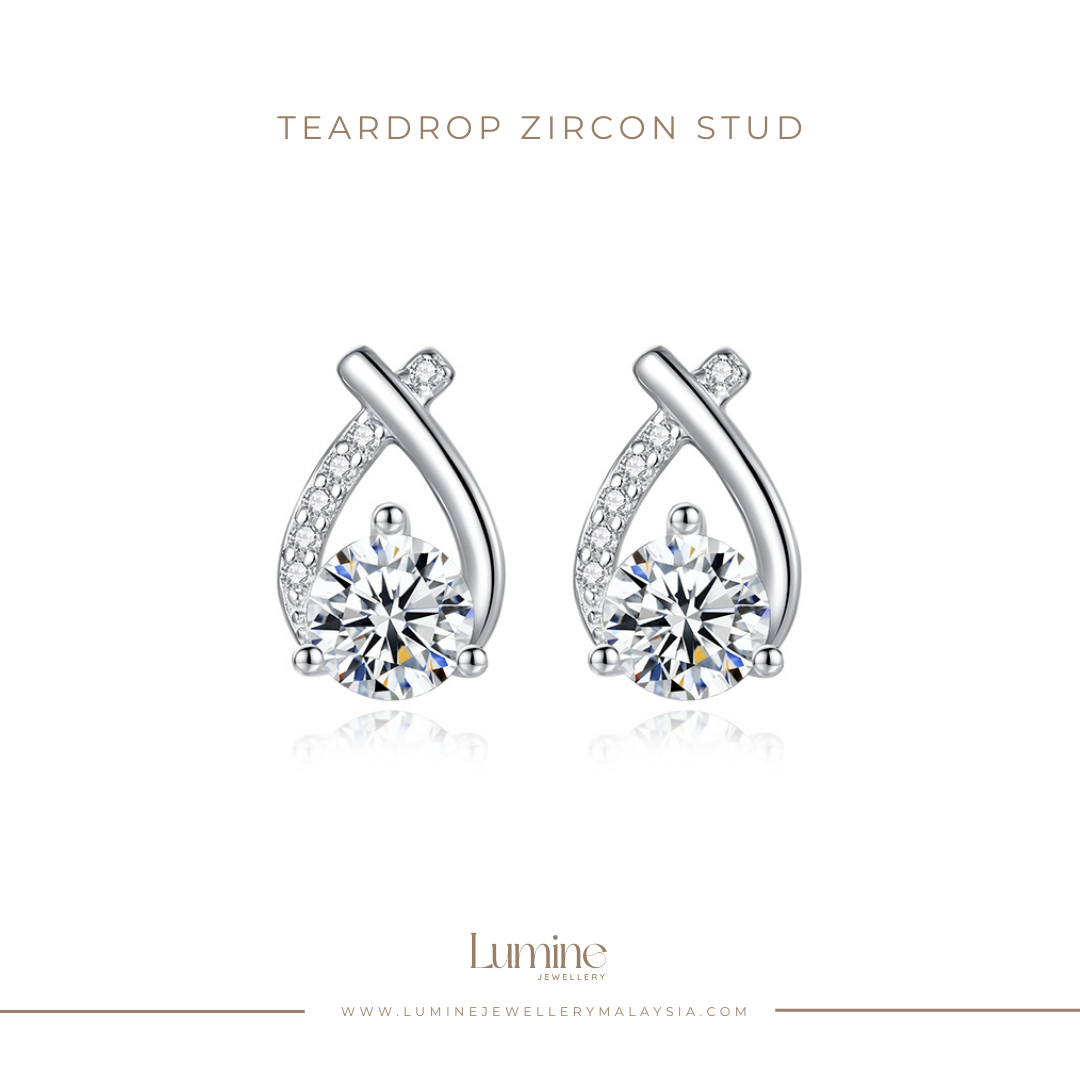 Teardrop Zircon Stud