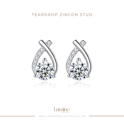 Teardrop Zircon Stud