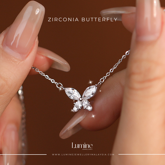 Zirconia Butterfly Necklace