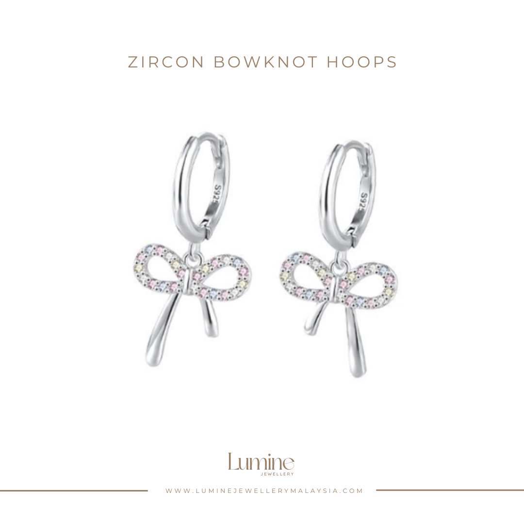 Zircon Bowknot Hoops