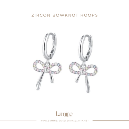 Zircon Bowknot Hoops