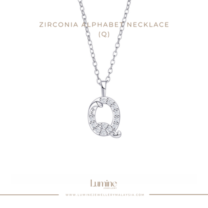 Zirconia Alphabet Necklace