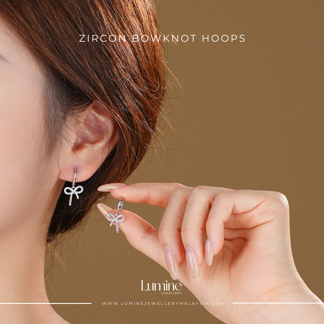 Zircon Bowknot Hoops