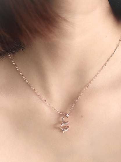 Rose Gold Starlit Christmas Tree Necklace