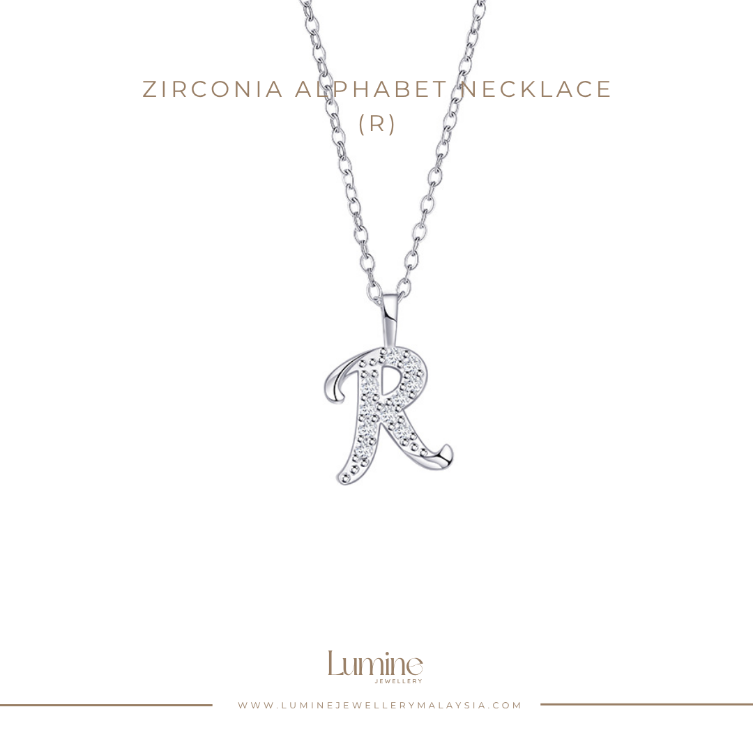 Zirconia Alphabet Necklace