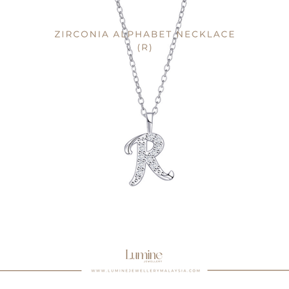 Zirconia Alphabet Necklace