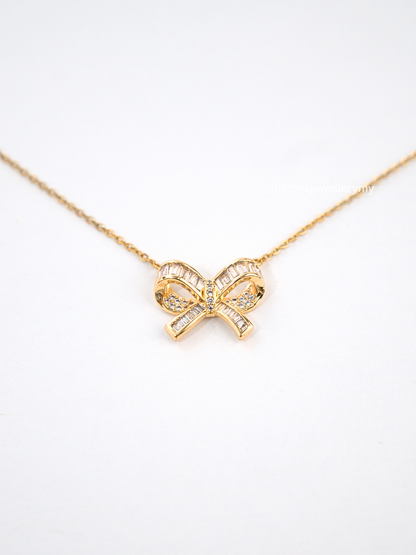 Big Zirconia Bowknot Necklace