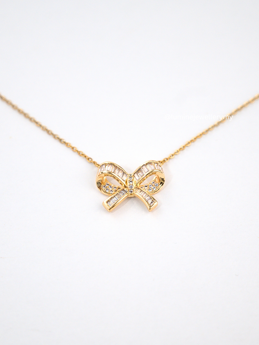 Big Zirconia Bowknot Necklace
