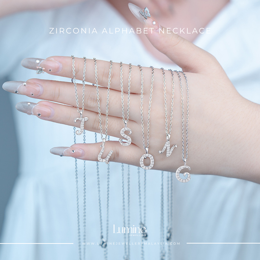 Zirconia Alphabet Necklace
