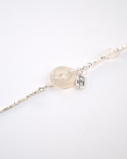 White Chalcedony Sparkle Bracelet
