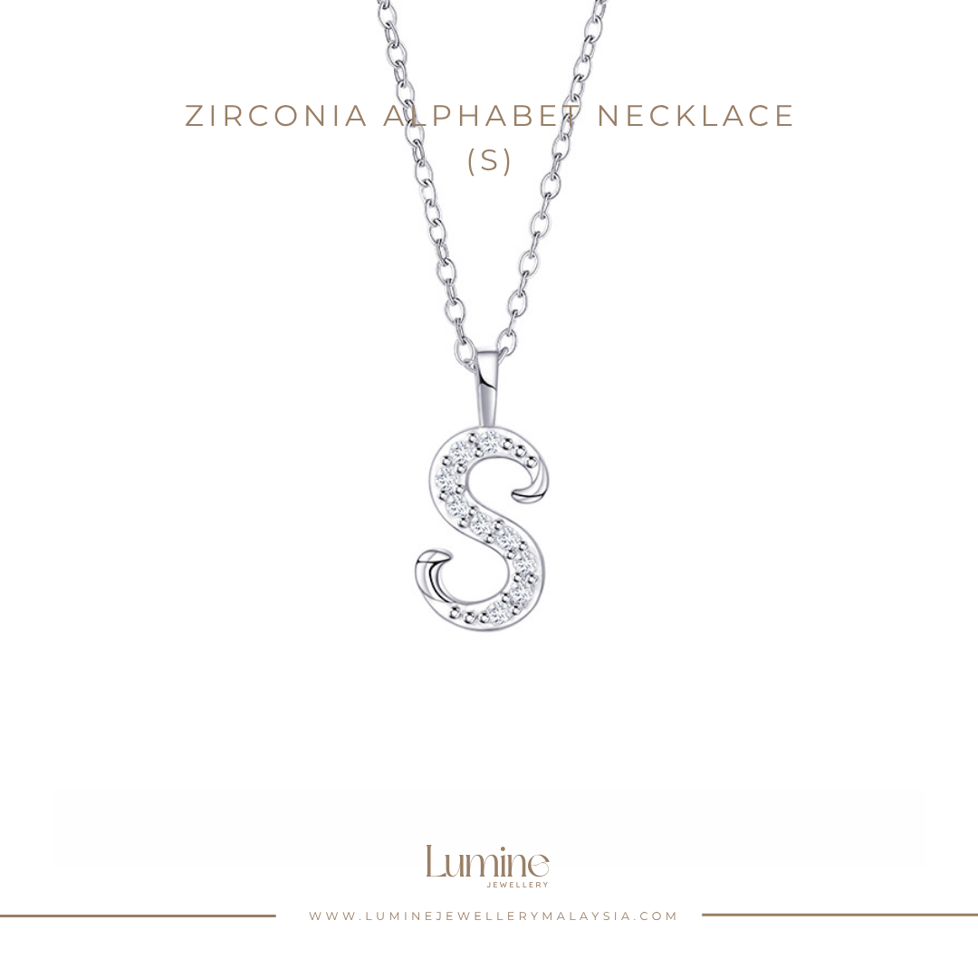 Zirconia Alphabet Necklace