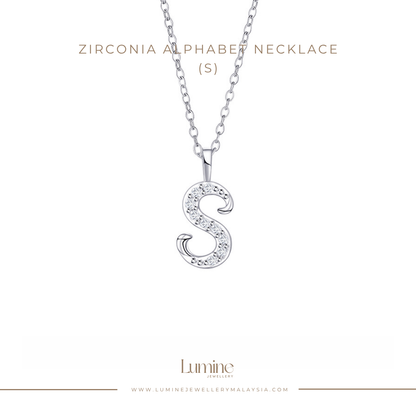 Zirconia Alphabet Necklace