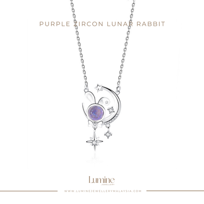 Purple Zircon Lunar Rabbit Necklace