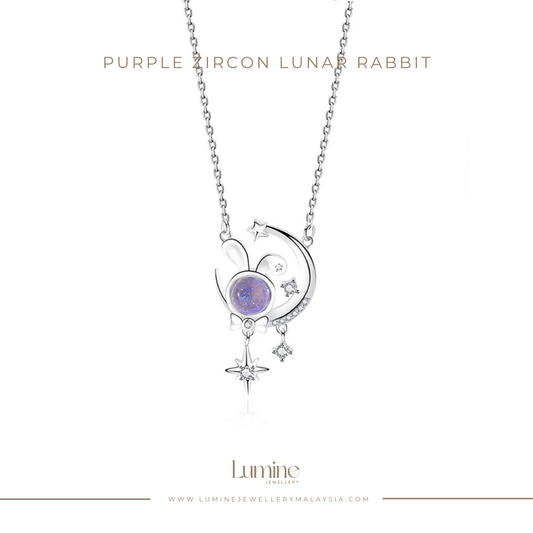Purple Zircon Lunar Rabbit Necklace