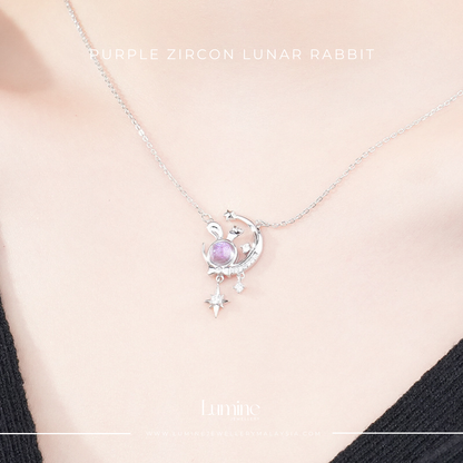 Purple Zircon Lunar Rabbit Necklace