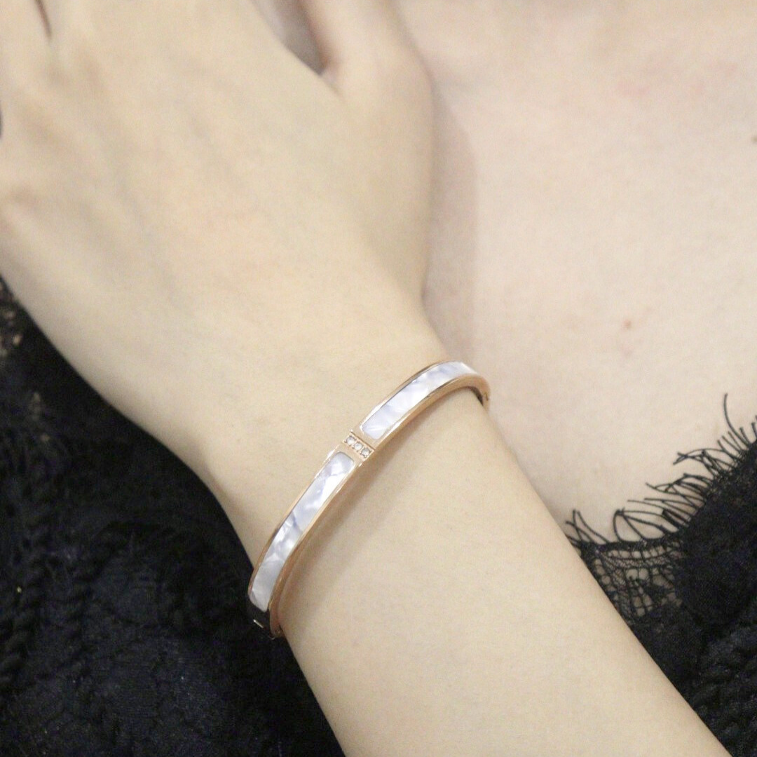 Rose Gold White Shell Cuff