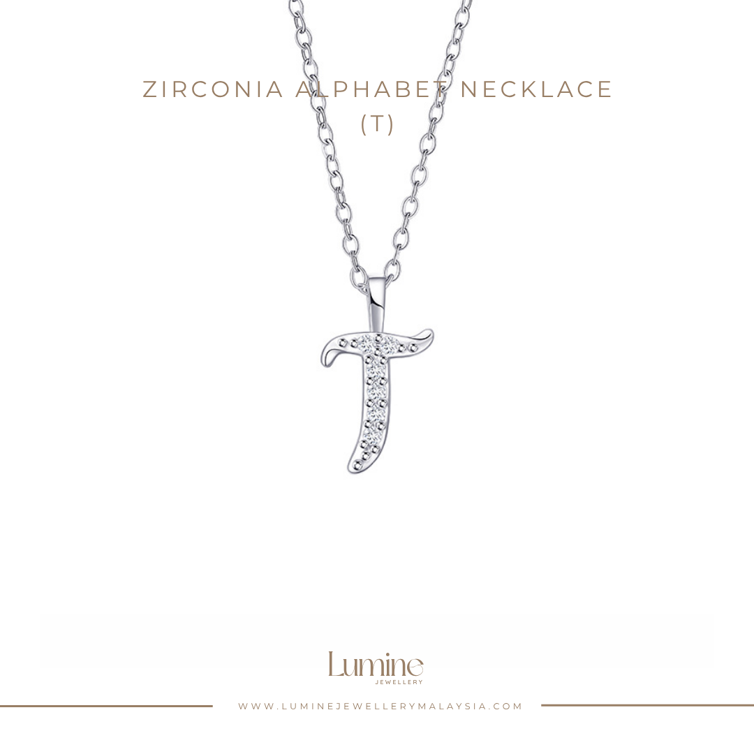 Zirconia Alphabet Necklace