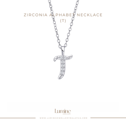 Zirconia Alphabet Necklace