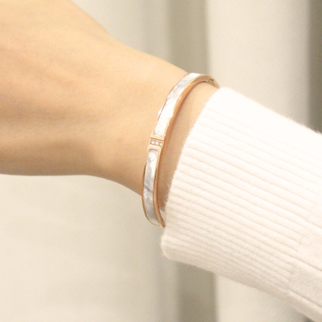 Rose Gold White Shell Cuff