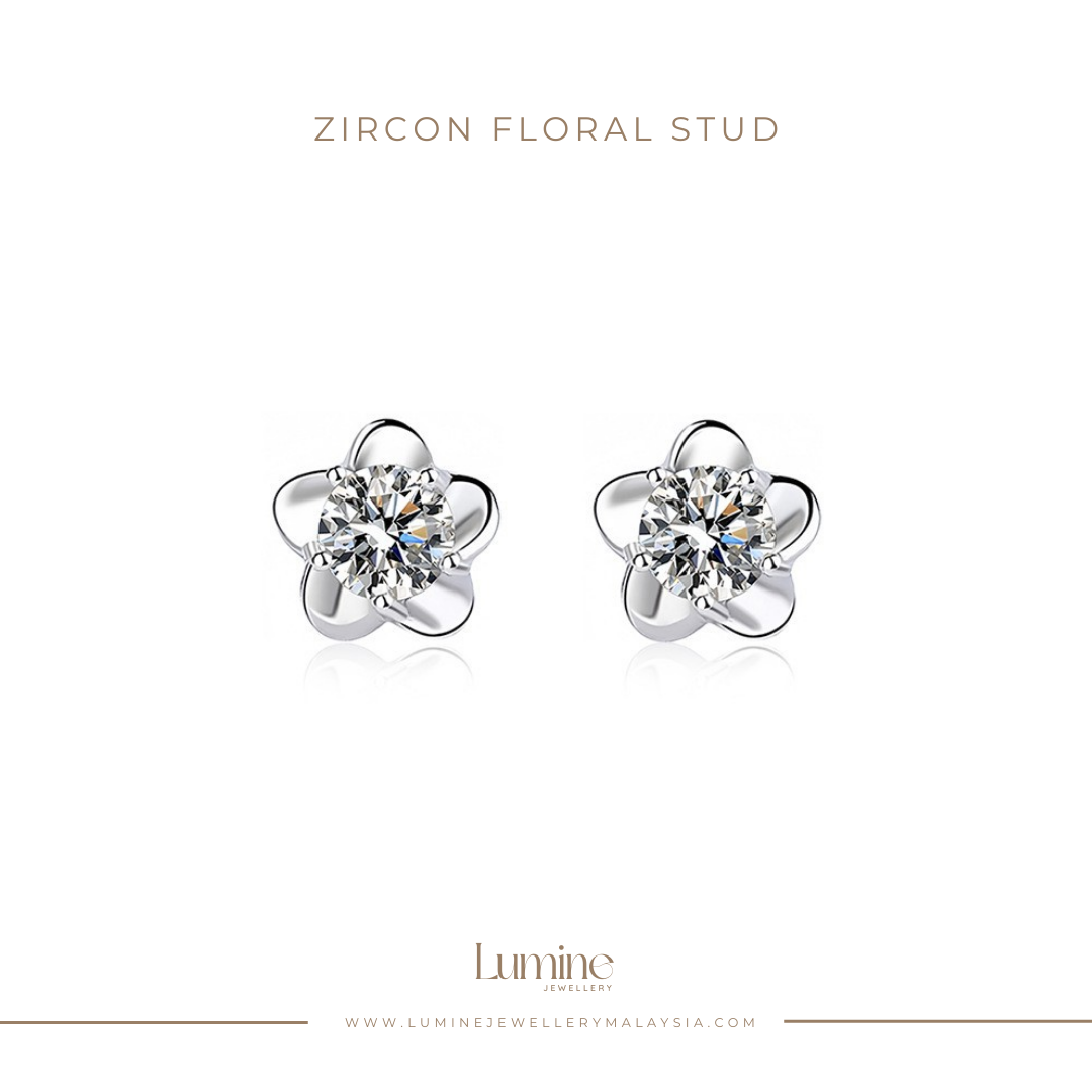 Zircon Floral Stud