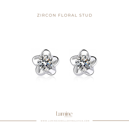 Zircon Floral Stud