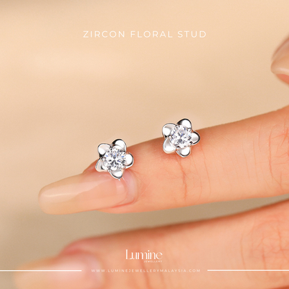 Zircon Floral Stud