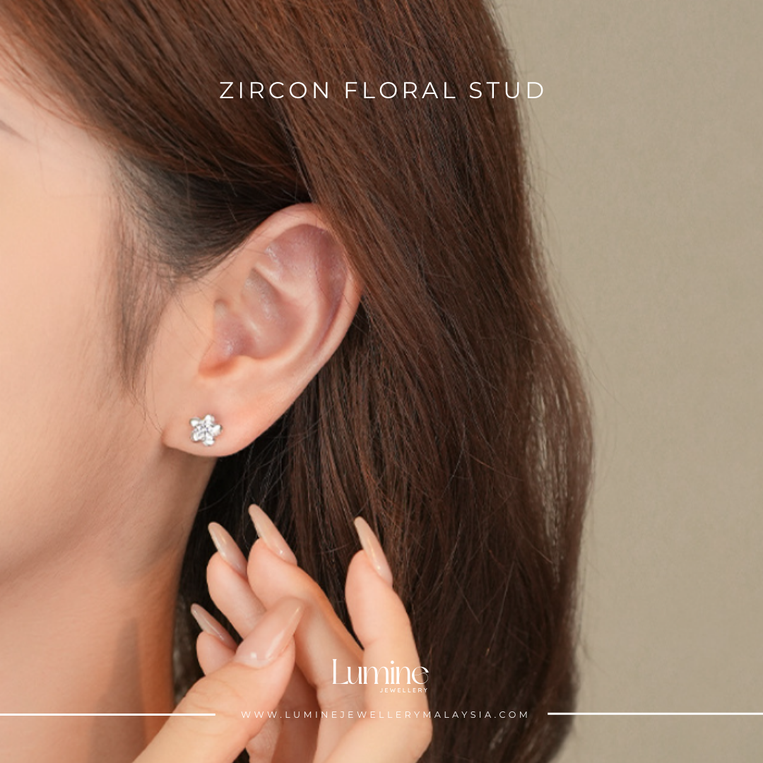Zircon Floral Stud