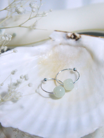 White Chalcedony Earring Hook