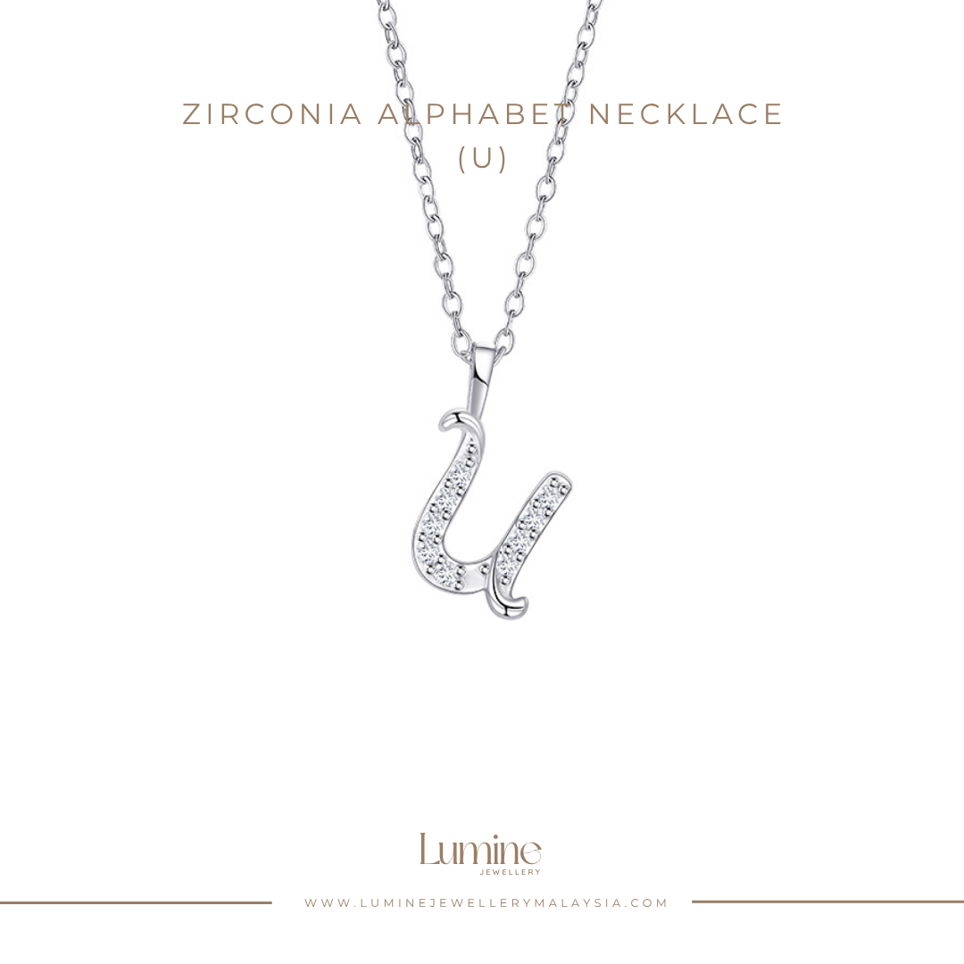 Zirconia Alphabet Necklace