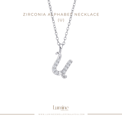 Zirconia Alphabet Necklace