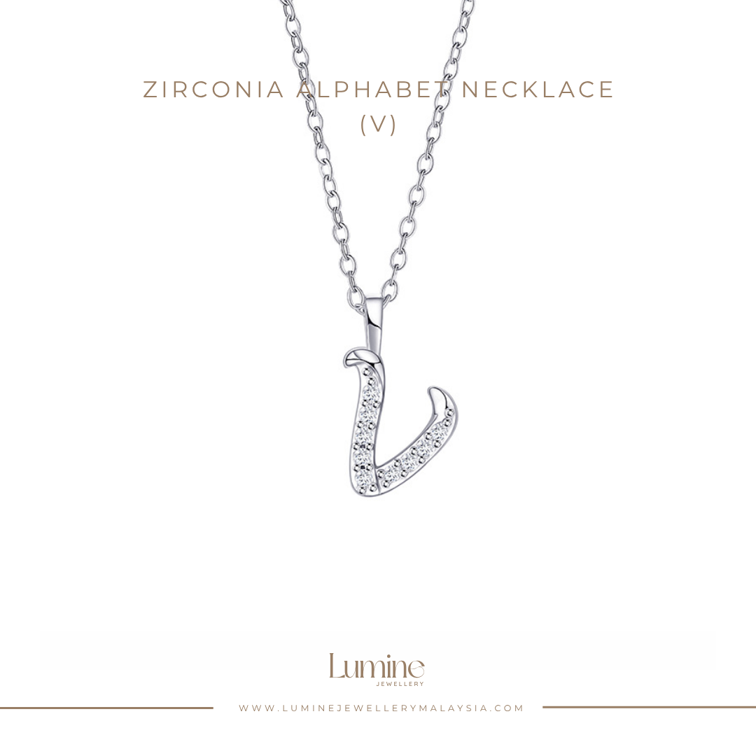 Zirconia Alphabet Necklace